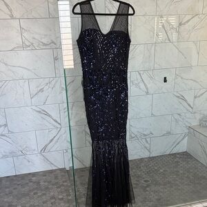 SHEIN navy Sequin mermaid Maxi Dress